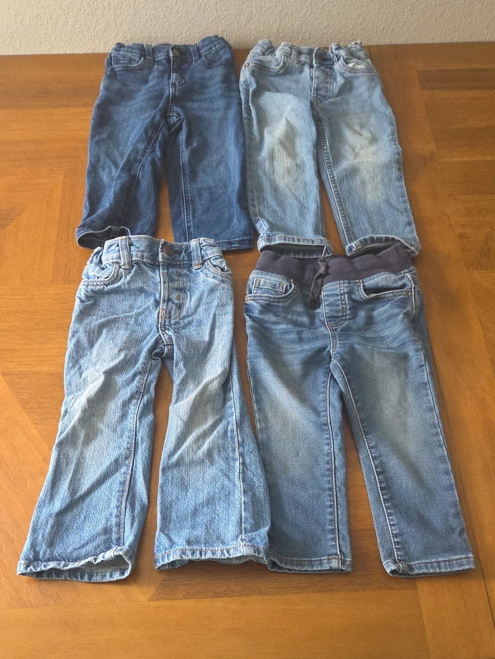 Lot of 4 Kids Blue Denim Jeans